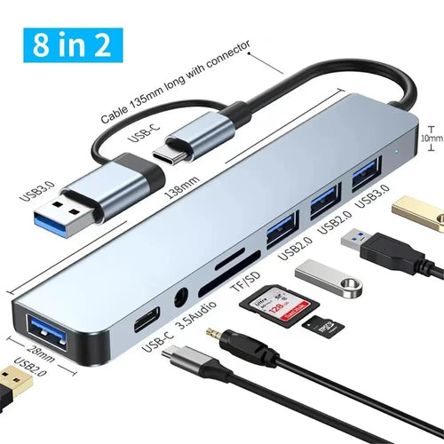 8-in-1 USB-C Hub with Card Reader