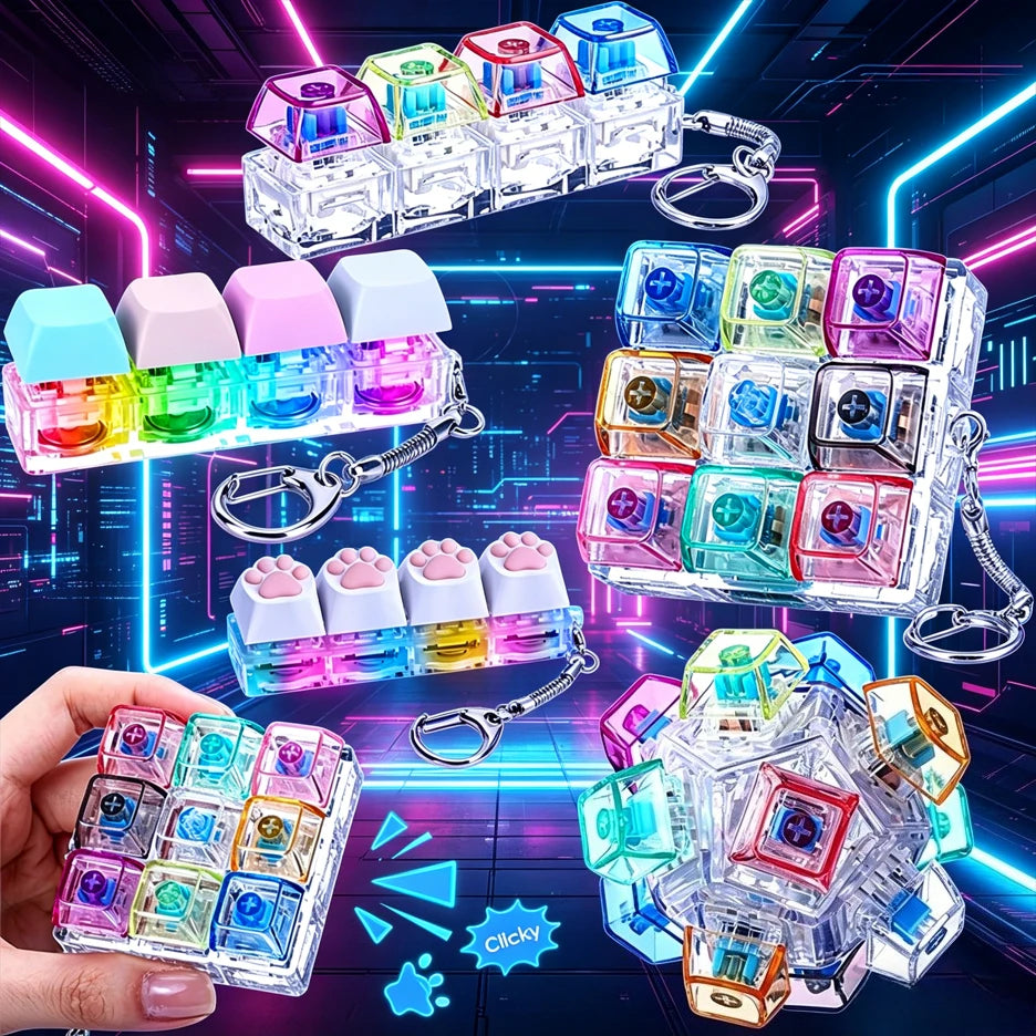 Clicky RGB Keyboard Fidget Keychain