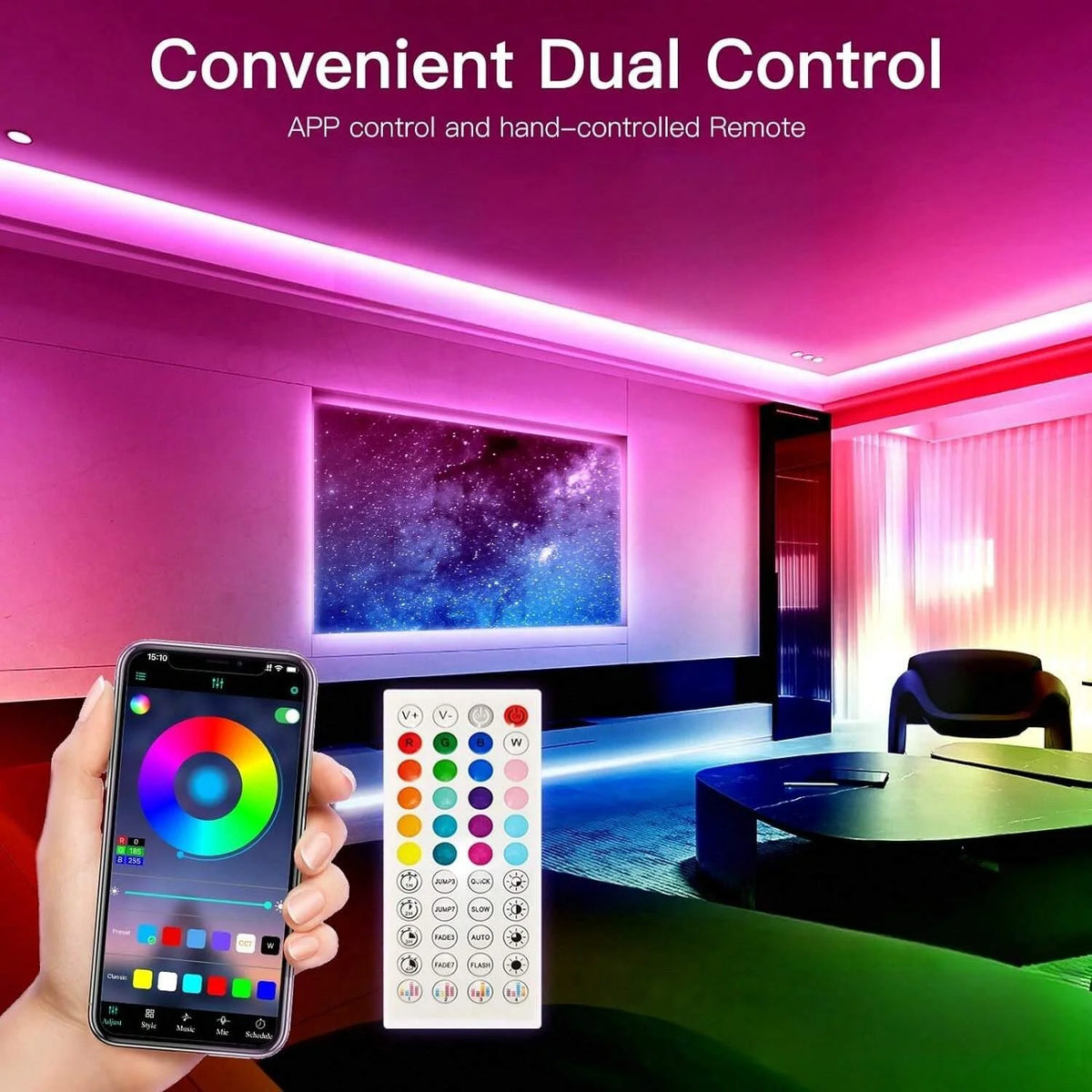 RGB LED Strip Lights with App Control