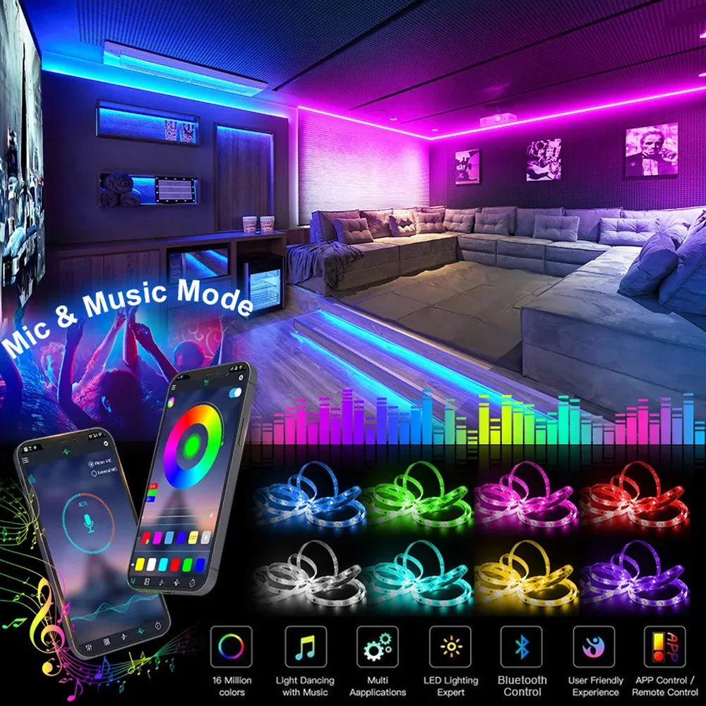 RGB LED Strip Lights with App Control