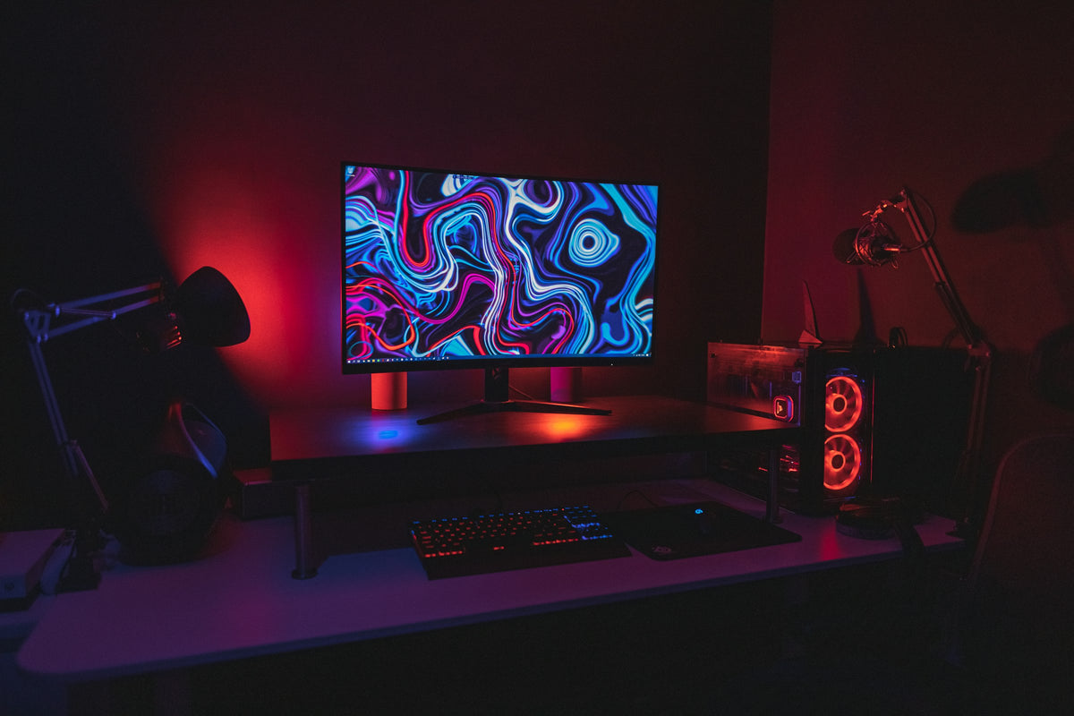 RGB gaming monitor and keyboard